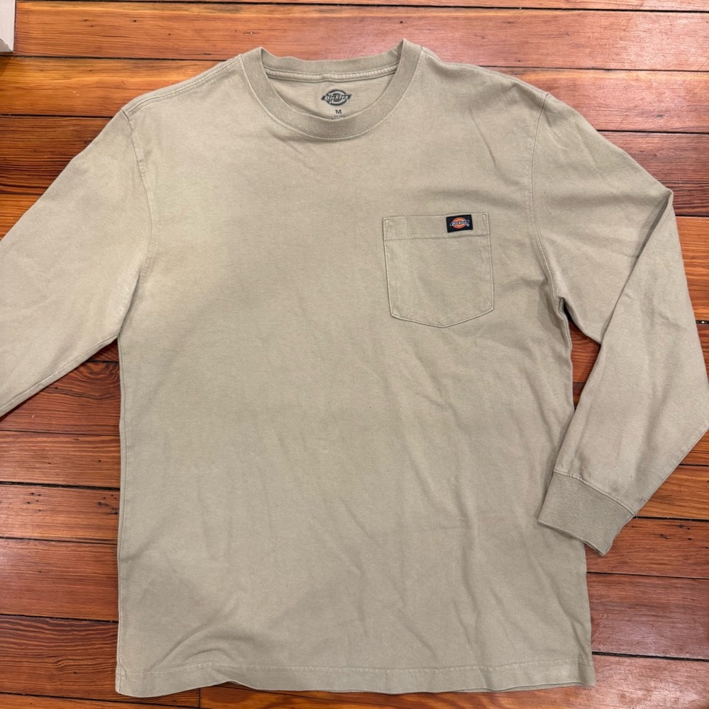 Dickies Men's Khaki Long Sleeve Tee Size M